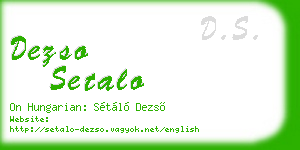 dezso setalo business card